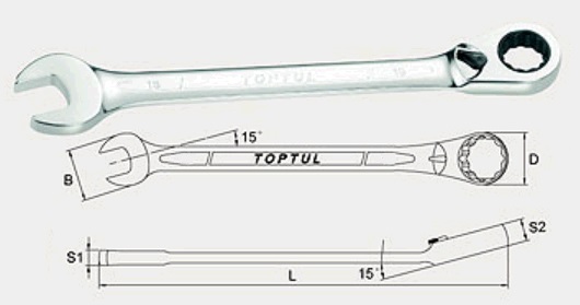 Ключ комбінований TOPTUL ABEA1919 19 мм, 247 мм
