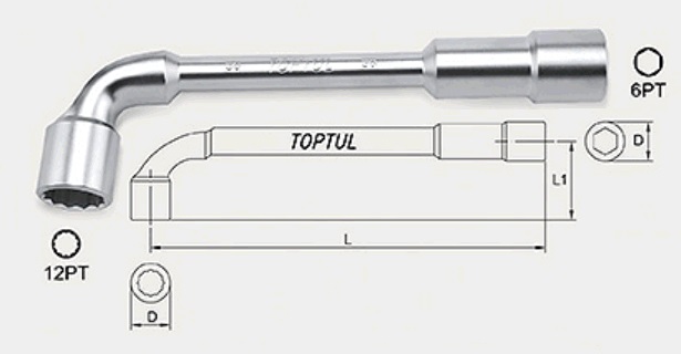 Ключ торцевий TOPTUL AEAE2020 20 мм, 210 мм