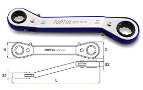 Ключ накидной TOPTUL AEAF1415 14x15 мм, 175 мм
