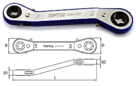 Ключ трещотка TOPTUL AEAG0810 E8xE10 мм