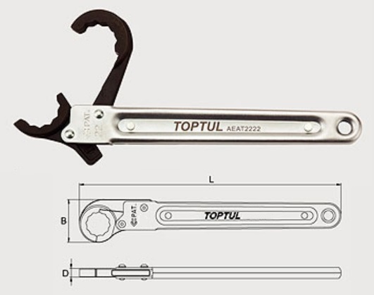 Ключ трещотка TOPTUL AEAT1313 13 мм, 156 мм, с трещоткой
