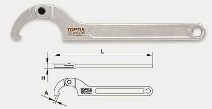 Ключ радиусный шарнирный TOPTUL AEEX1A35 13-35 мм, 170 мм