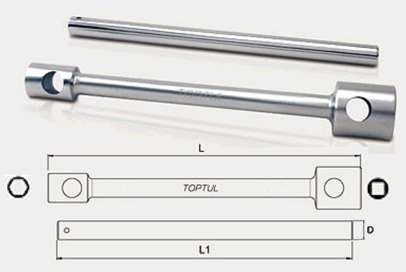 Ключ балонний TOPTUL CTIB3821 38х21 мм, 430 мм, з воротком