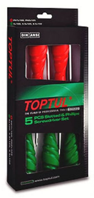 Набор отверток 5 ед. ударные SUPER GRIP Toptul GAAE0509