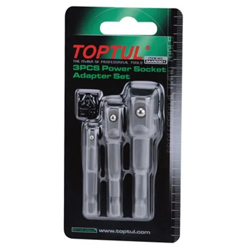 Набор переходников 1/4" под шуруповерт 3ед. (1/4", 3/8", 1/2") Toptul GAAR0301
