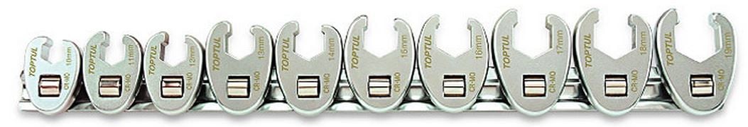 Набор ключей разрезных TOPTUL GAAR1001 10-19 мм, 3/8, 10 ед, односторонние