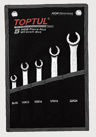 Набор ключей разрезных TOPTUL GPAQ0502 8-24 мм, 5 ед, черный чехол