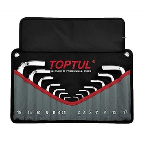 Набор ключей шестигранных TOPTUL GPAQ1401 2-19 мм, 14 ед, в чехле