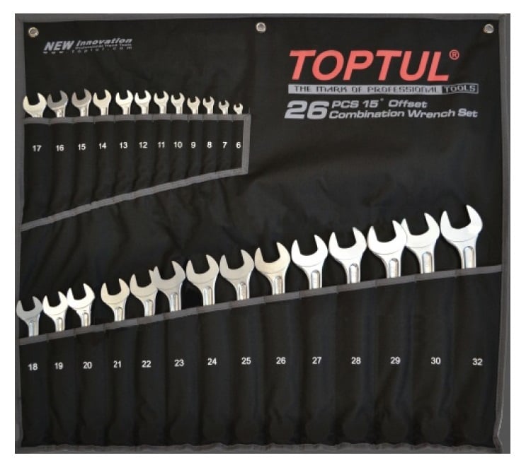 Набор ключей комбинированных TOPTUL GPAX2601 6-32 мм, 26 ед, Hi-Performance