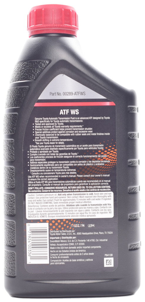 Трансмісійне масло TOYOTA ATF WS 1qt