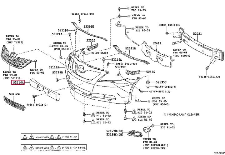 Рамка номерного знака TOYOTA 5211433220