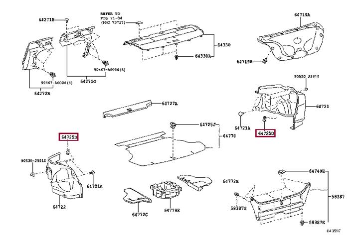 Крепления TOYOTA 647250T010C0