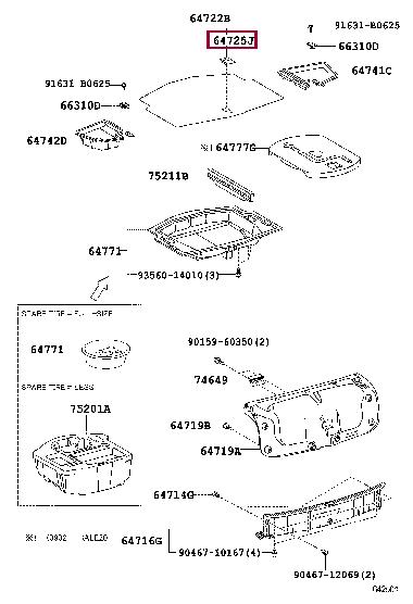 Крюк багажной сетки Toyota 64725-20090-C0