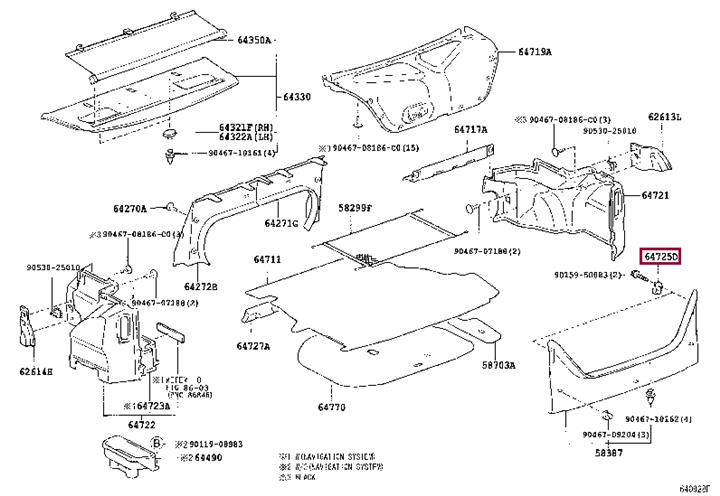 Крюк багажної сітки Toyota 64725-33061
