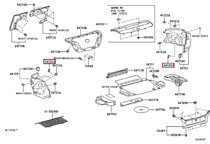 Крепления TOYOTA 6472533090C0