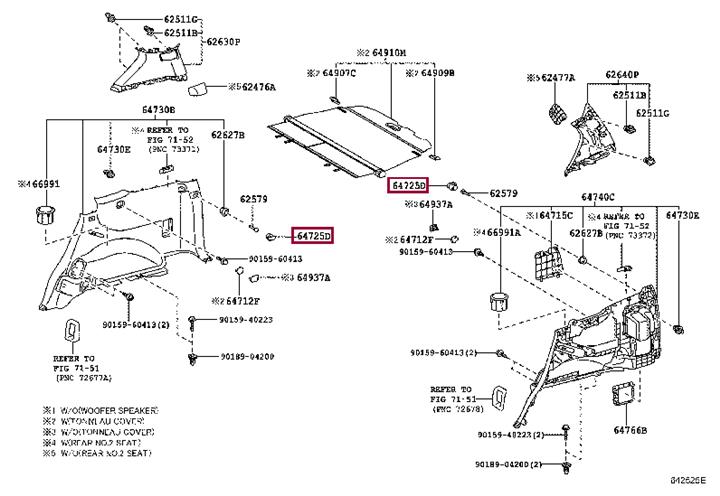 Крючок багажника Toyota 64725-60020-B0