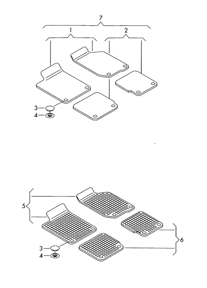 Комплект ковриков (резиновые), "чёрный" VAG 5C8 061 501 041