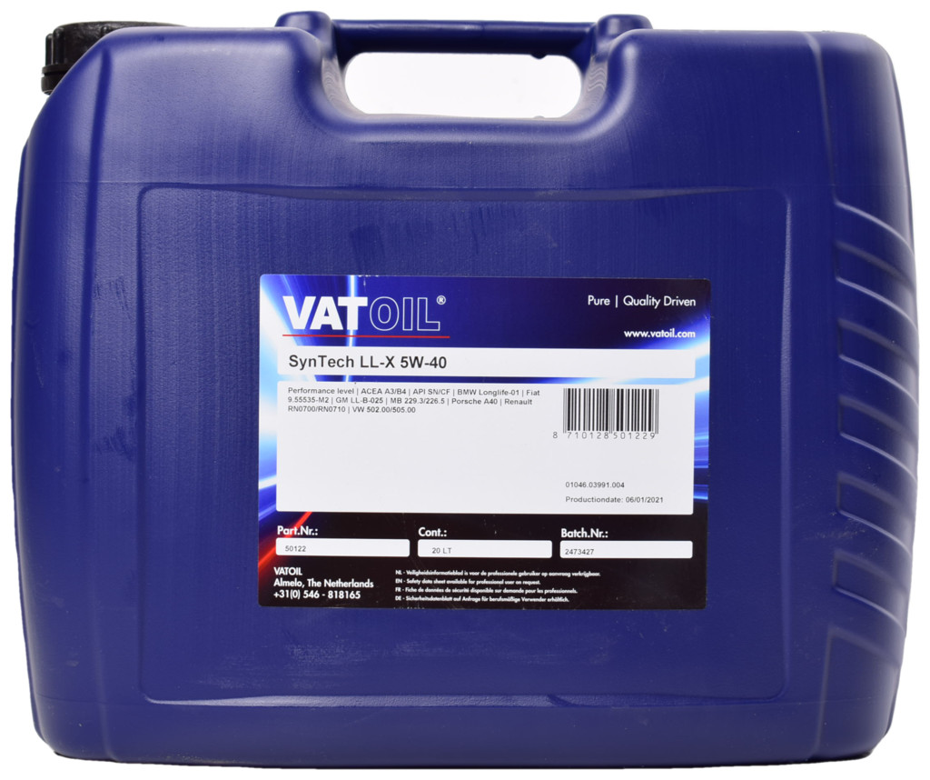 Моторное масло VATOIL SynTech LL-X SAE 5W-40, 20л