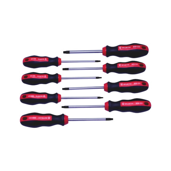 Набор отверток TORX с отверстием, TX8-30, 8 шт., RED STRIPE WURTH 575193480