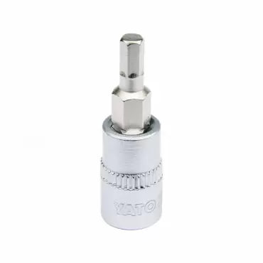 Головка торцевая квадрат 1/4". HEX M4, L=37 мм YATO YT-04371