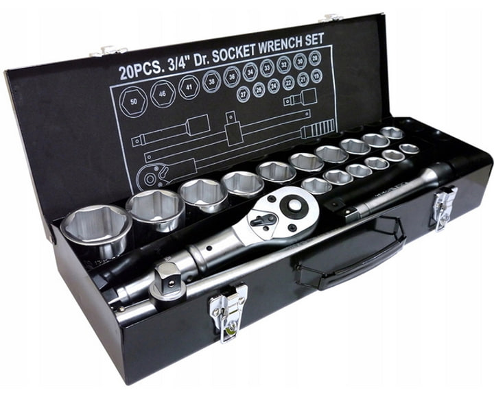Набір торцевих головок з тріскачкою 3/4", 20 од, YATO YT1335