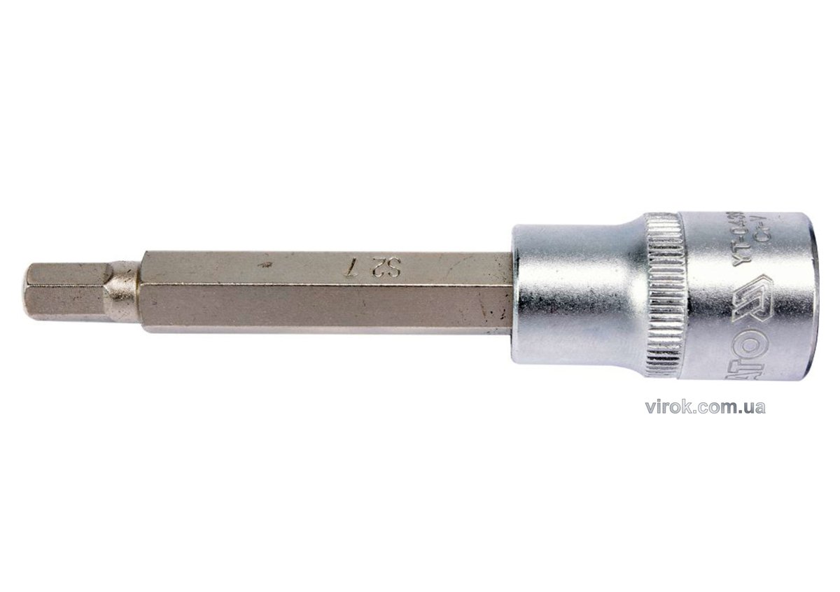Головка торцевая квадрат 1/2 HEX M7, L=100 мм. удлиненная YATO YT-04393