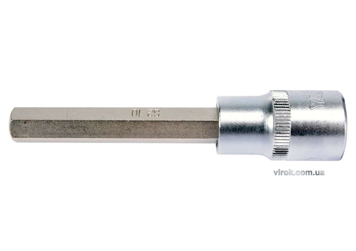 Головка торцевая квадрат 1/2 HEX M10, L=100 мм. удлиненная YATO YT-04395
