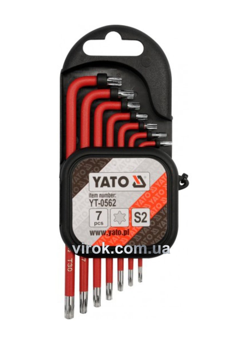 Набор ключей TORX: TORX Т9-Т30, S2. Набор 7 шт YATO YT-0562