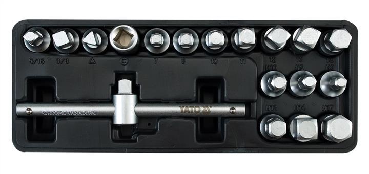 Набор ключей для сливной пробки YATO YT0599 10 мм, 3/8, 18 ед