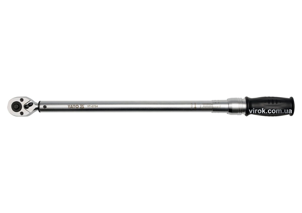 Ключ динамометрический: квадрат 1/2", F=60-340 Нм, L=613 мм YATO YT-0754