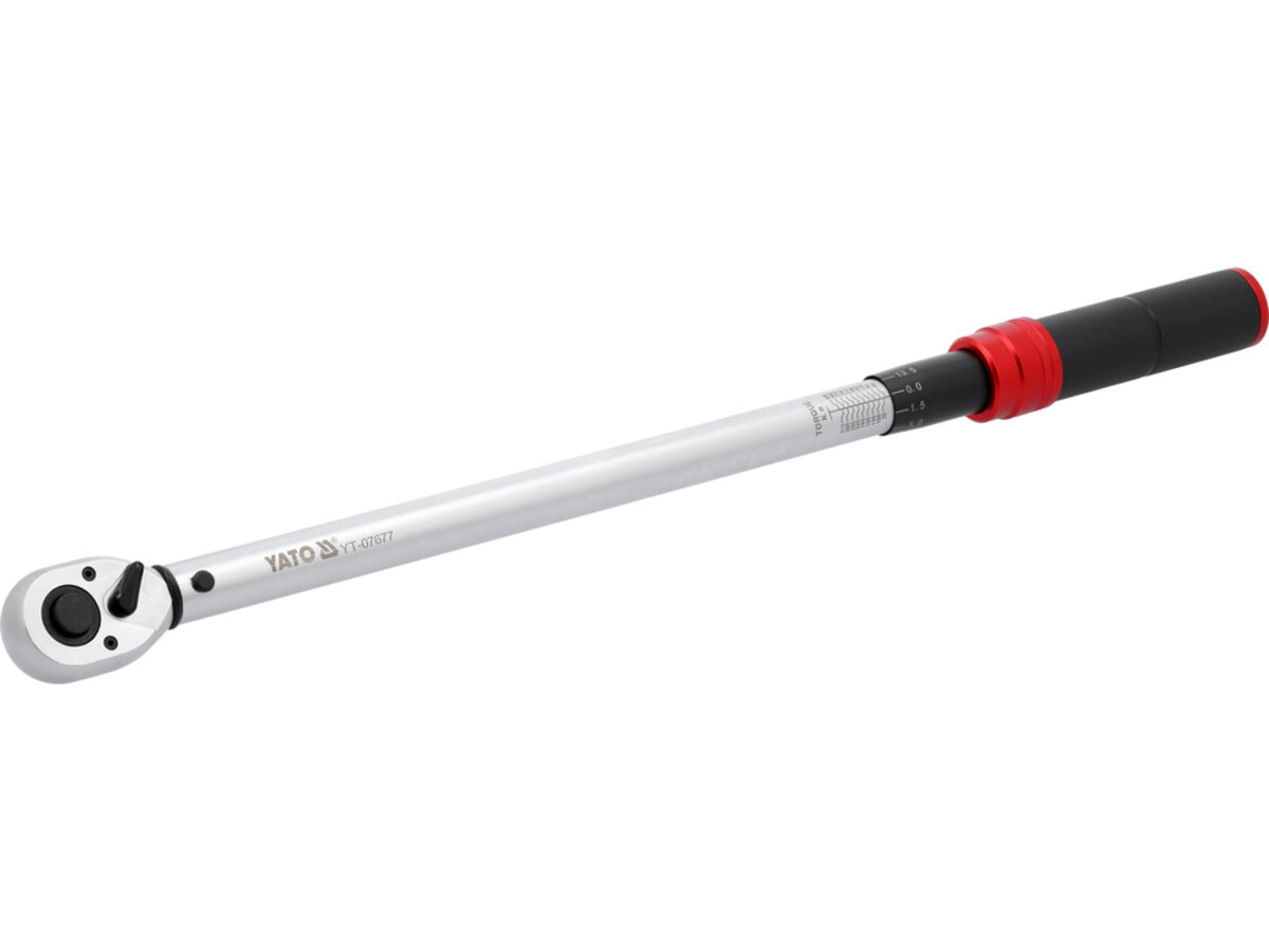 Ключ динамометрический: квадрат 1/2", F=60-330 Нм, L=545-565 мм YATO YT-07677