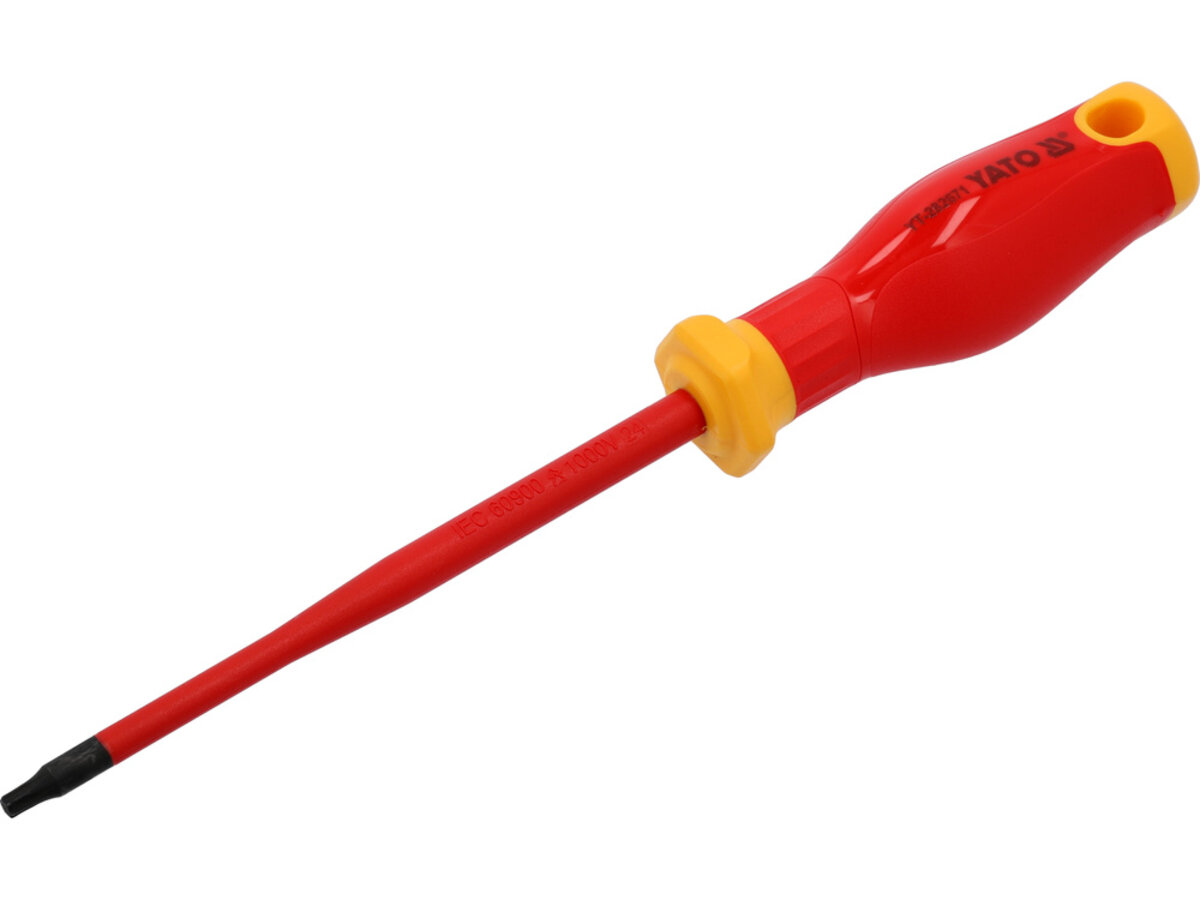 Отвертка со шлицом TORX диэлектрическая изолированная T20х 125/223 мм, оголенный шлиц-17 мм YATO YT-282671
