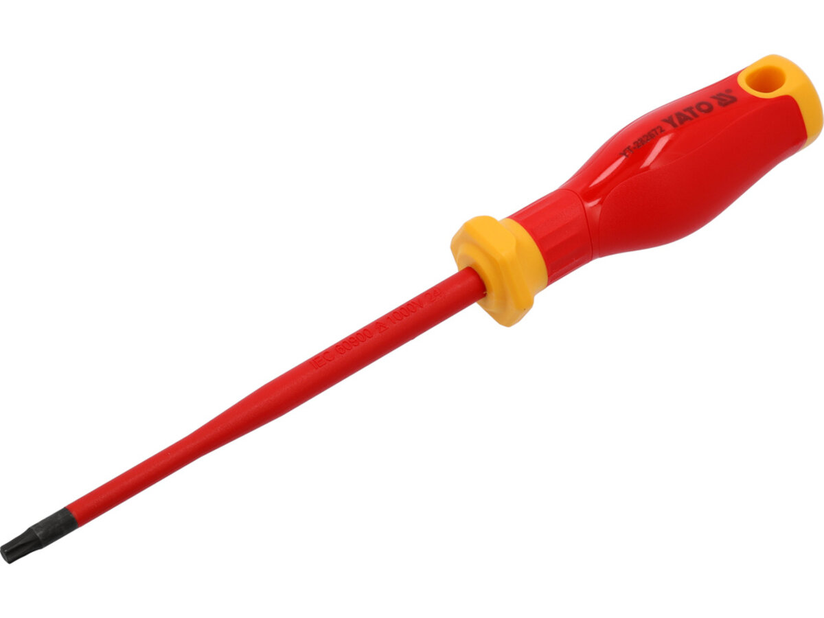 Отвертка со шлицом TORX диэлектрическая изолированная T25х 125/223 мм, оголенный шлиц-17 мм YATO YT-282672