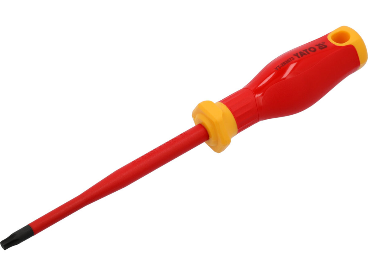 Отвертка со шлицом TORX диэлектрическая изолированная T30х 125/233 мм, оголенный шлиц-17 мм YATO YT-282673
