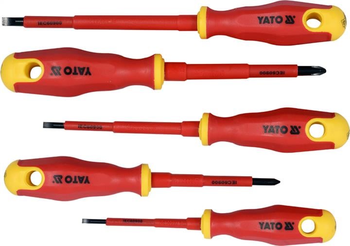 Набор отверток диэлектрических изолированных YATO до 1000 V. 5 шт. (20/40)