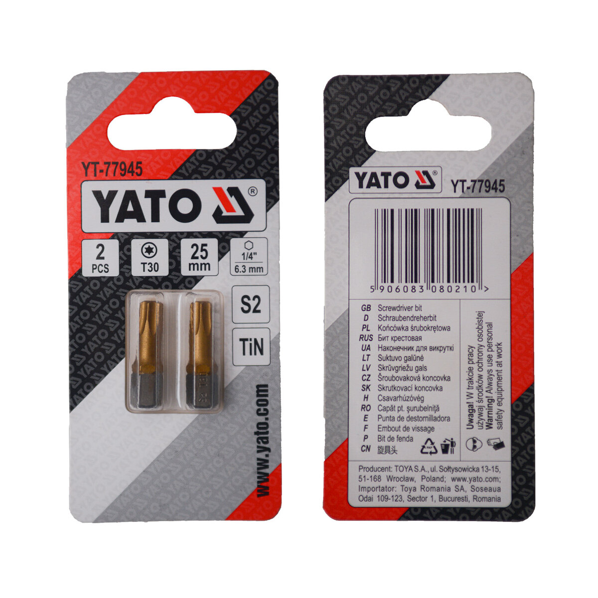 Отверточная насадка YATO TORX T30 х 25 мм. HEX 1/4