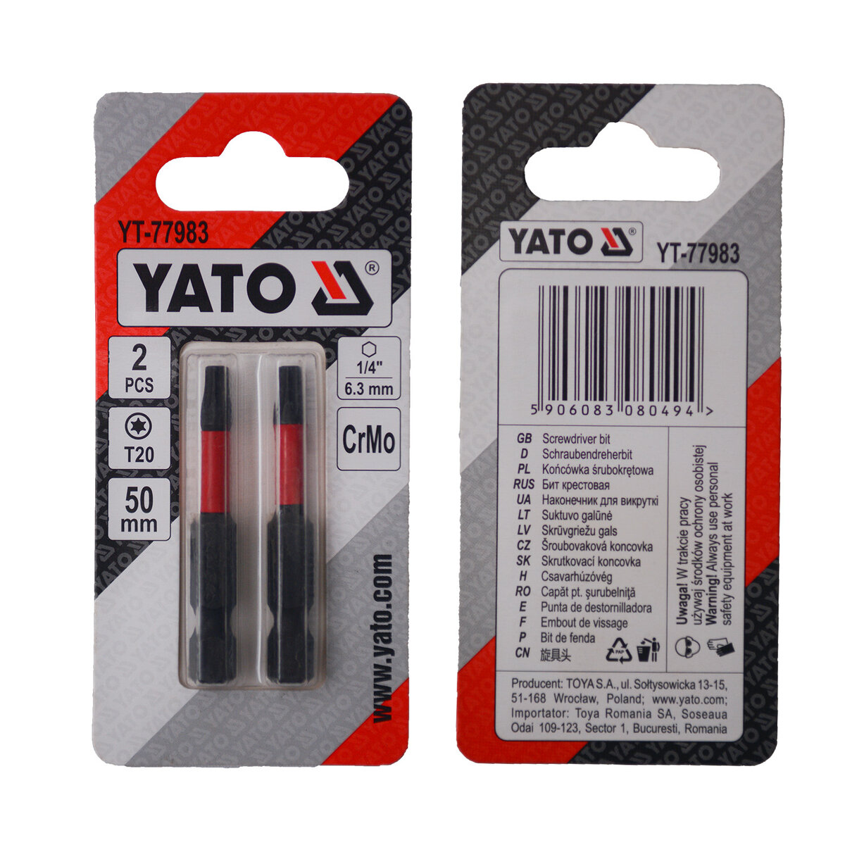 Отверточная насадка YATO TORX T20 х 50 мм. HEX 1/4
