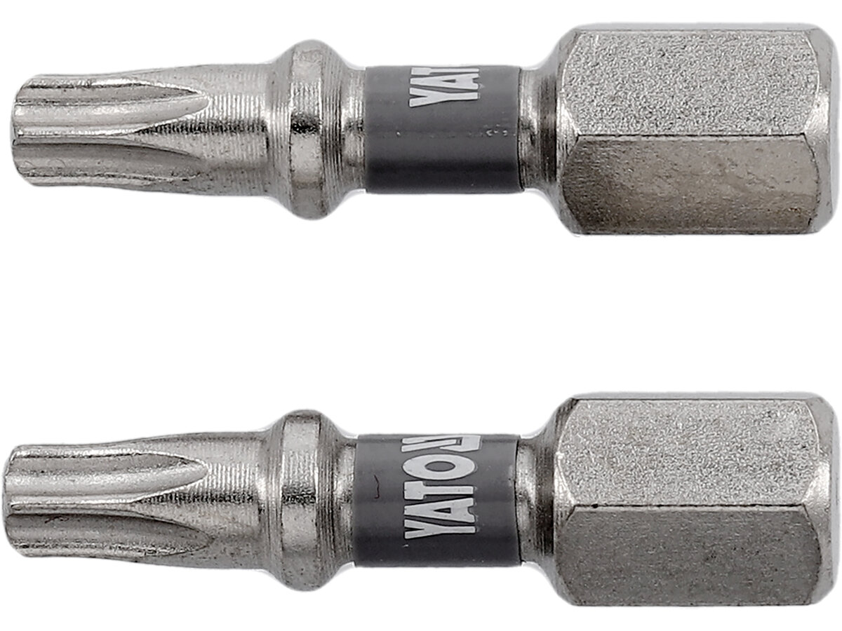 Отверточная насадка YATO TORX T20 х 25 мм. HEX 1/4", покрытая никелем, 2 шт. YATO YT-78013