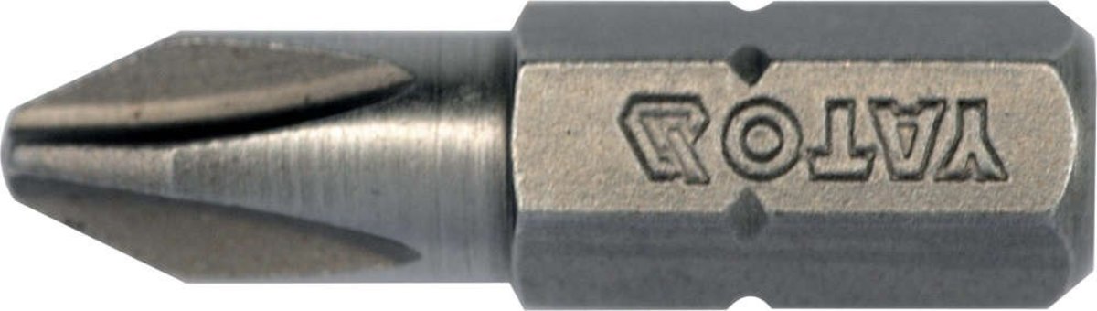 Отверточная насадка "Philips" PH2 х 25 мм. HEX 1/4". 10 (Уп/Шт.) YATO YT-78132