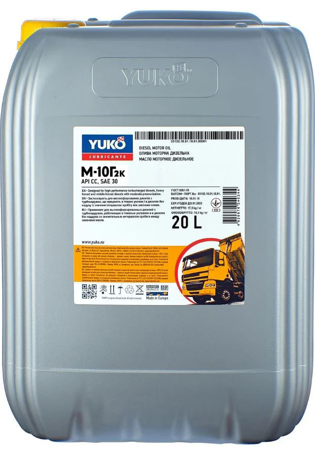 Масло моторное YUKO М-10Г2к 20 л