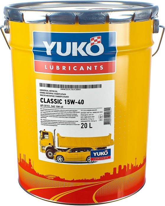 Масло моторное YUKO Classic 15W-40 20л