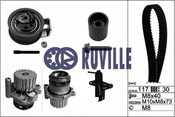 Помпа + комплект ГРМ RUVILLE 55494731