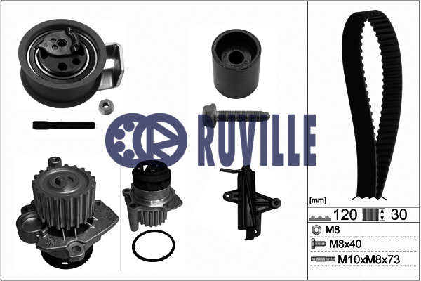 Помпа + комплект ГРМ RUVILLE 55494732