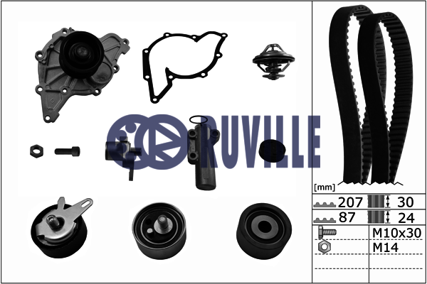 Помпа + комплект ГРМ RUVILLE 55703771