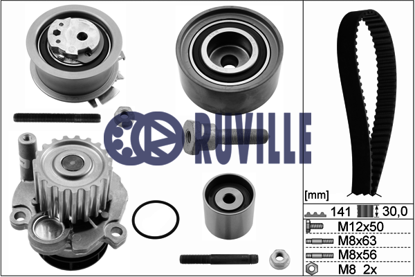 Помпа + комплект ГРМ RUVILLE 55766711