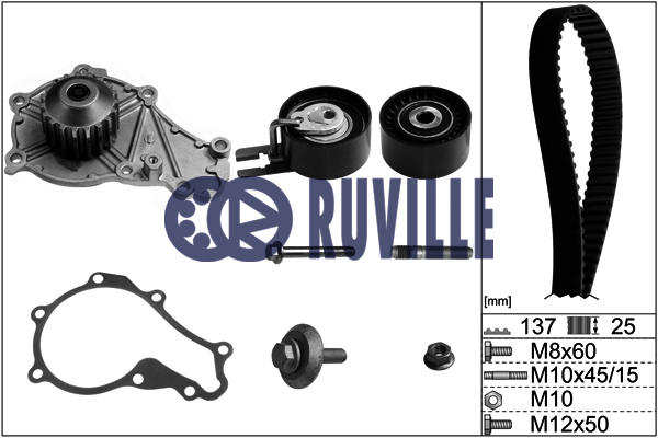 Помпа + комплект ГРМ RUVILLE 55953721
