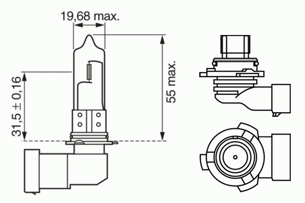 Лампа накаливания BOSCH 1 987 302 153 (фара дальнего света, основная фара)