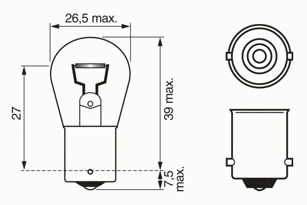 Лампа накаливания, фара заднего хода BOSCH 1 987 302 214