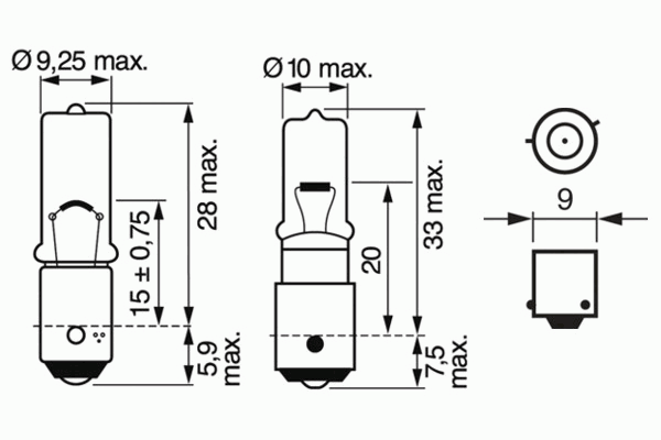 Лампа накаливания BOSCH 1 987 302 232 (фонарь указателя поворота, противотуманная фара, внутреннее освещение, стояночные огни / габаритные фонари)