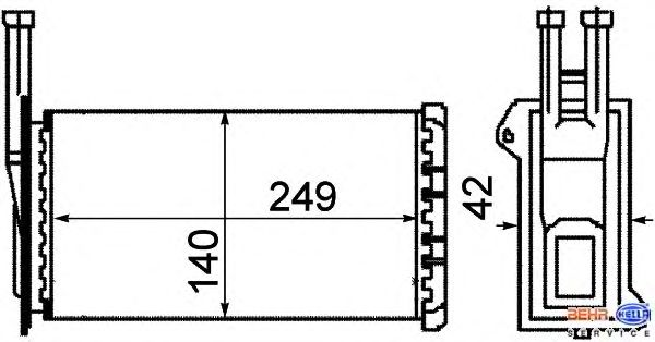 Радиатор отопителя HELLA 8FH 351 311-571